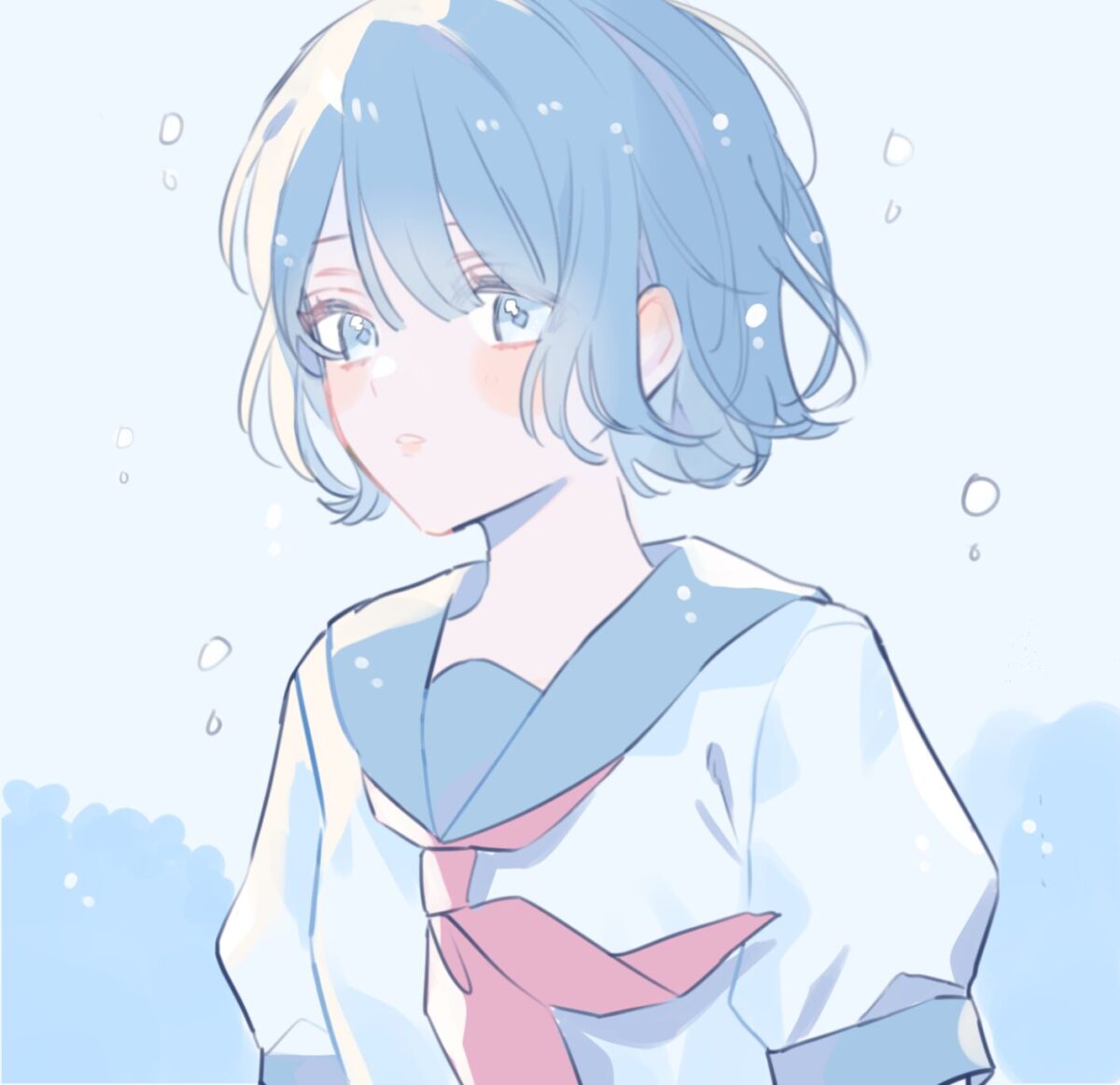 透明感のあるイラストの完成版